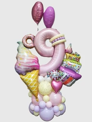 סידור בלונים גלידה לגיל 9