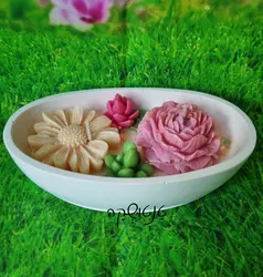 נר אווירה בניחוח מדבר מעוצב בפרחים 